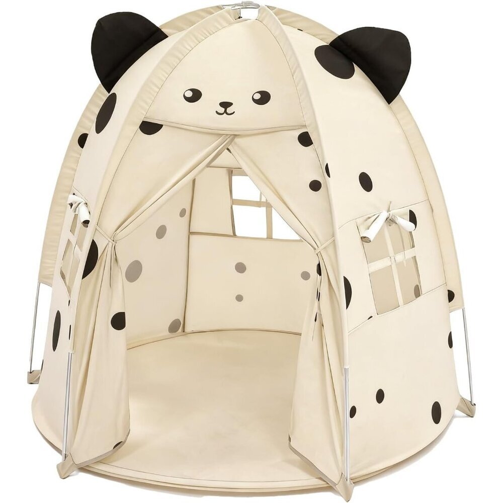 Kids Little Mouse Play Tent 55" with Aluminum Poles & Soft Peach Fabric, Ages 3